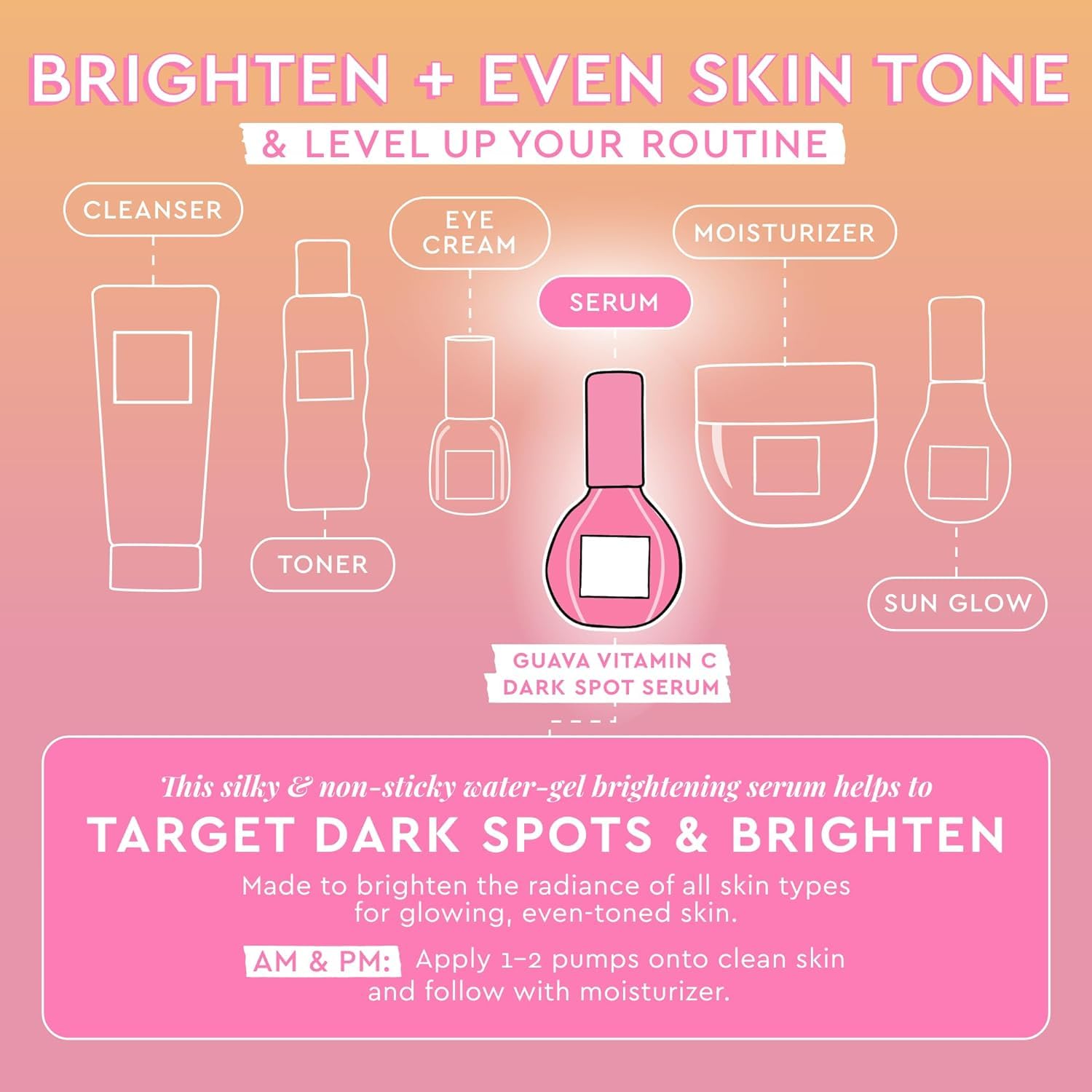 Glow Recipe Guava Vitamin C Serum targets dark spots and uneven tone.