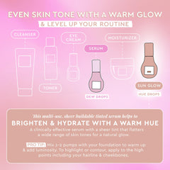 Hue Drops highlighting cheekbones for dewy radiance