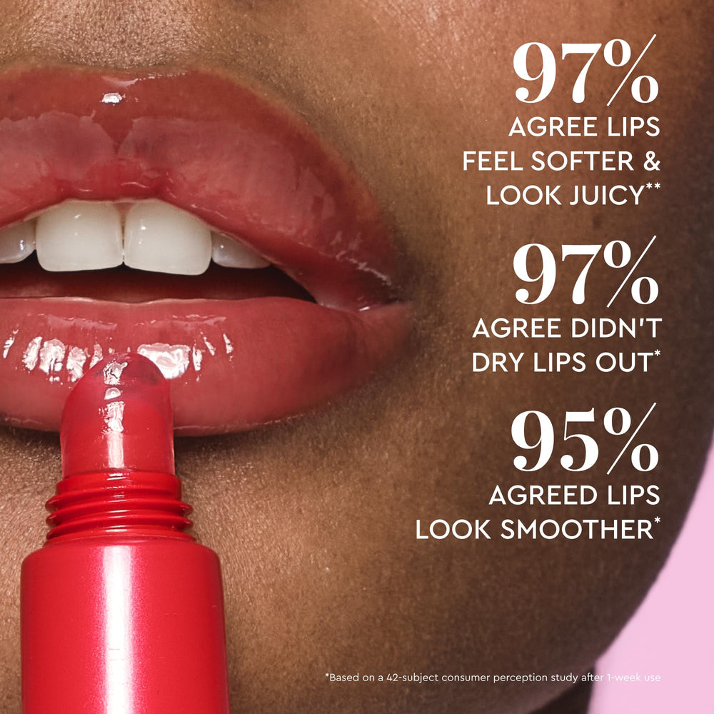 Glow Recipe hyaluronic acid moisture detail indicating deep hydration on lips