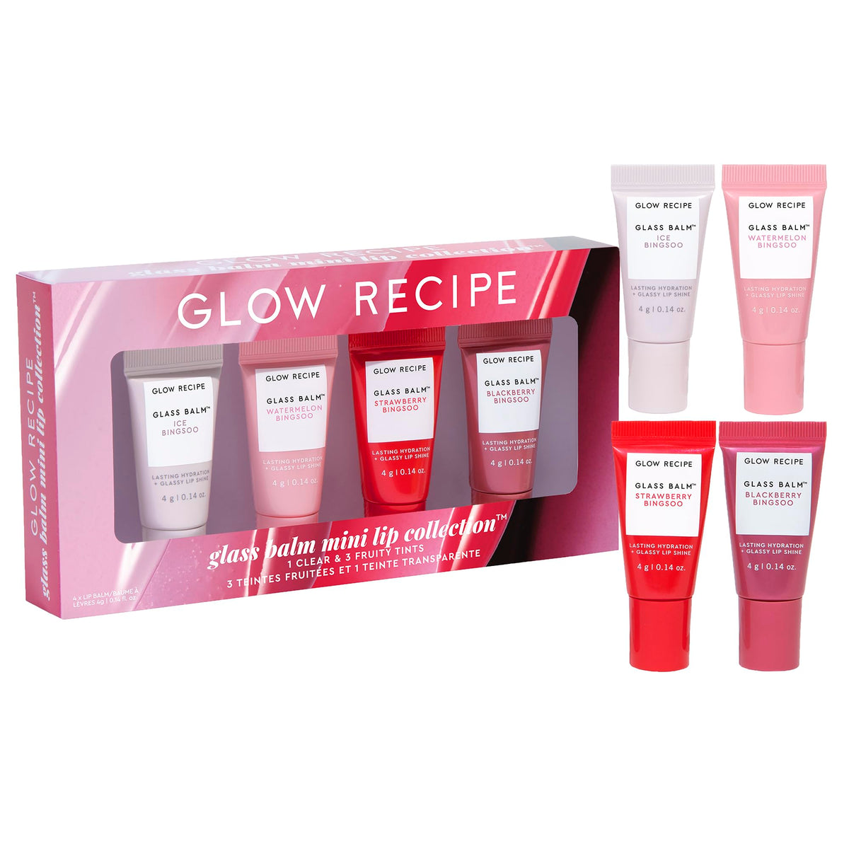 Glow Recipe Ice mini glass balm swatch for glossy hydration