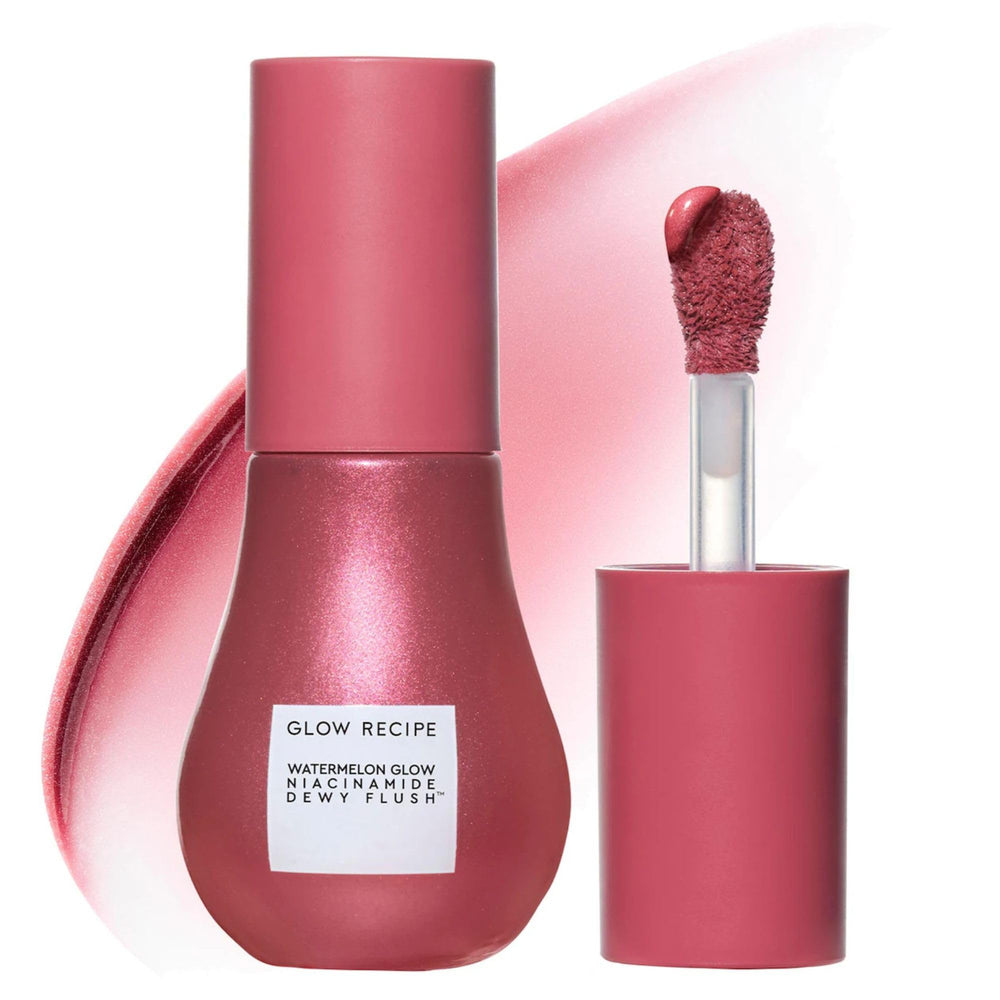 Glow Recipe Niacinamide Dewy Flush Berry Flush bottle shows radiant glow and tint for cheeks