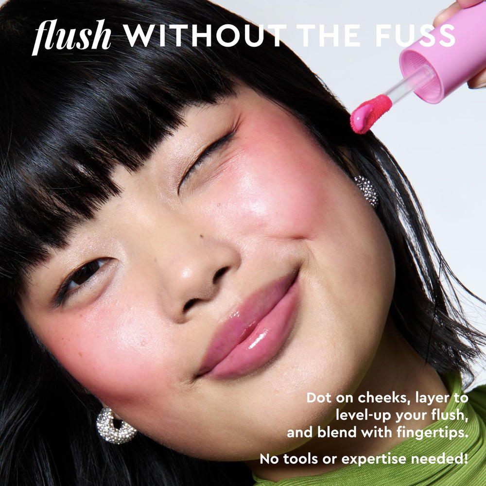 Glow Recipe Niacinamide Dewy Flush cheek application shows buildable tint.
