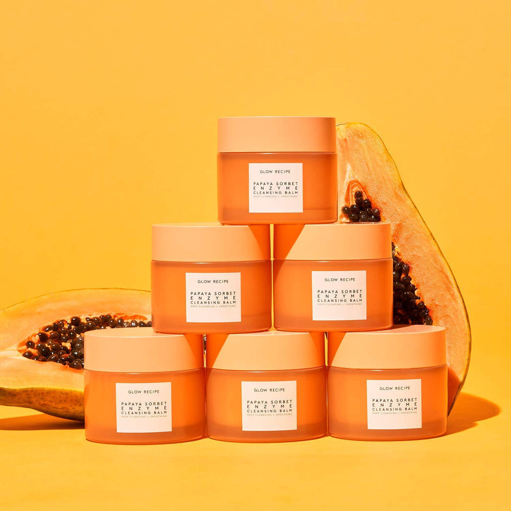 Glow Recipe Papaya Enzyme Cleansing Balm ingredients blueberry extract on label
