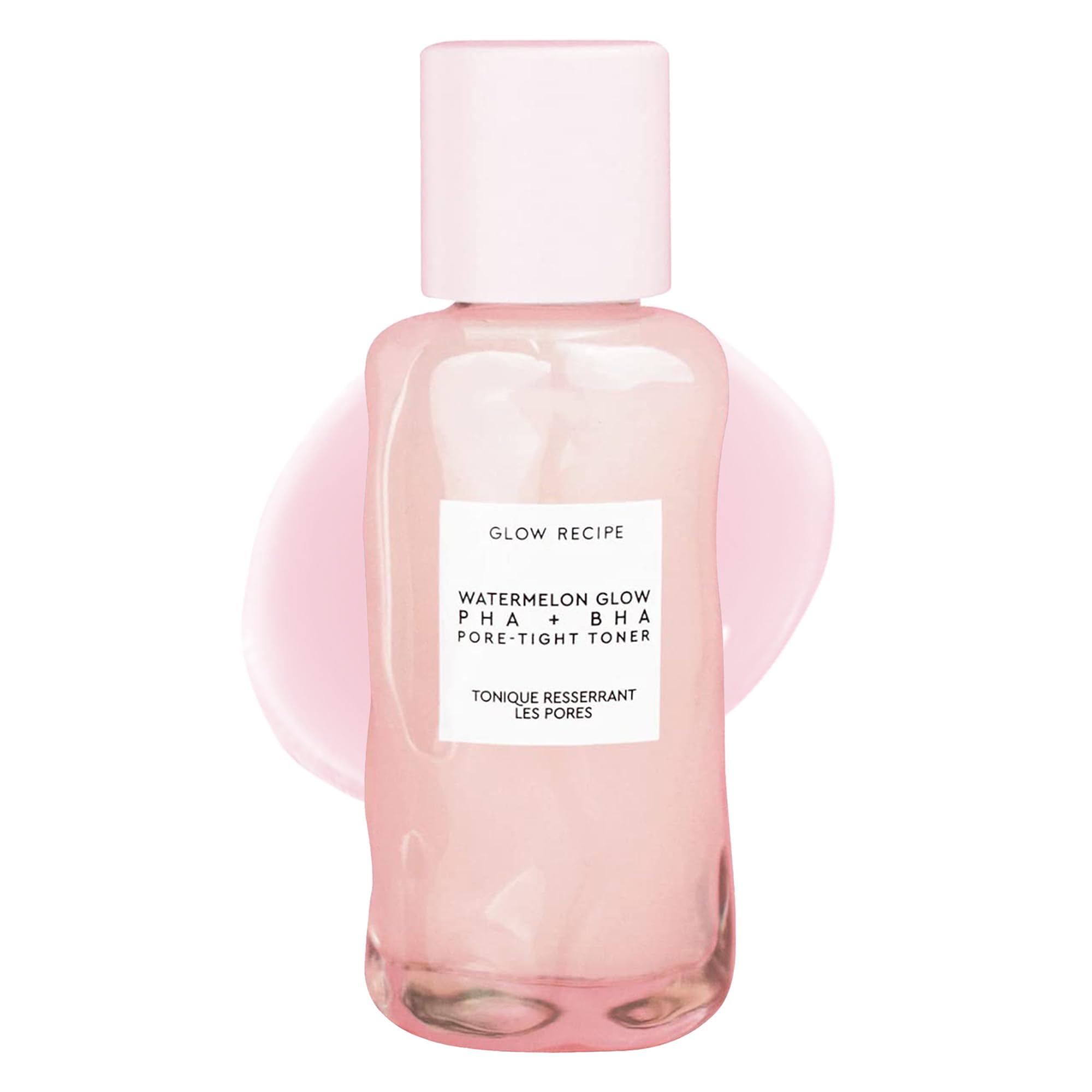 Glow Recipe PHA + BHA toner bottle demonstrates gentle exfoliation for smoother, balanced skin.