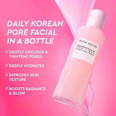 Glow Recipe PHA + BHA toner label close-up highlights ingredients and a clean formula.