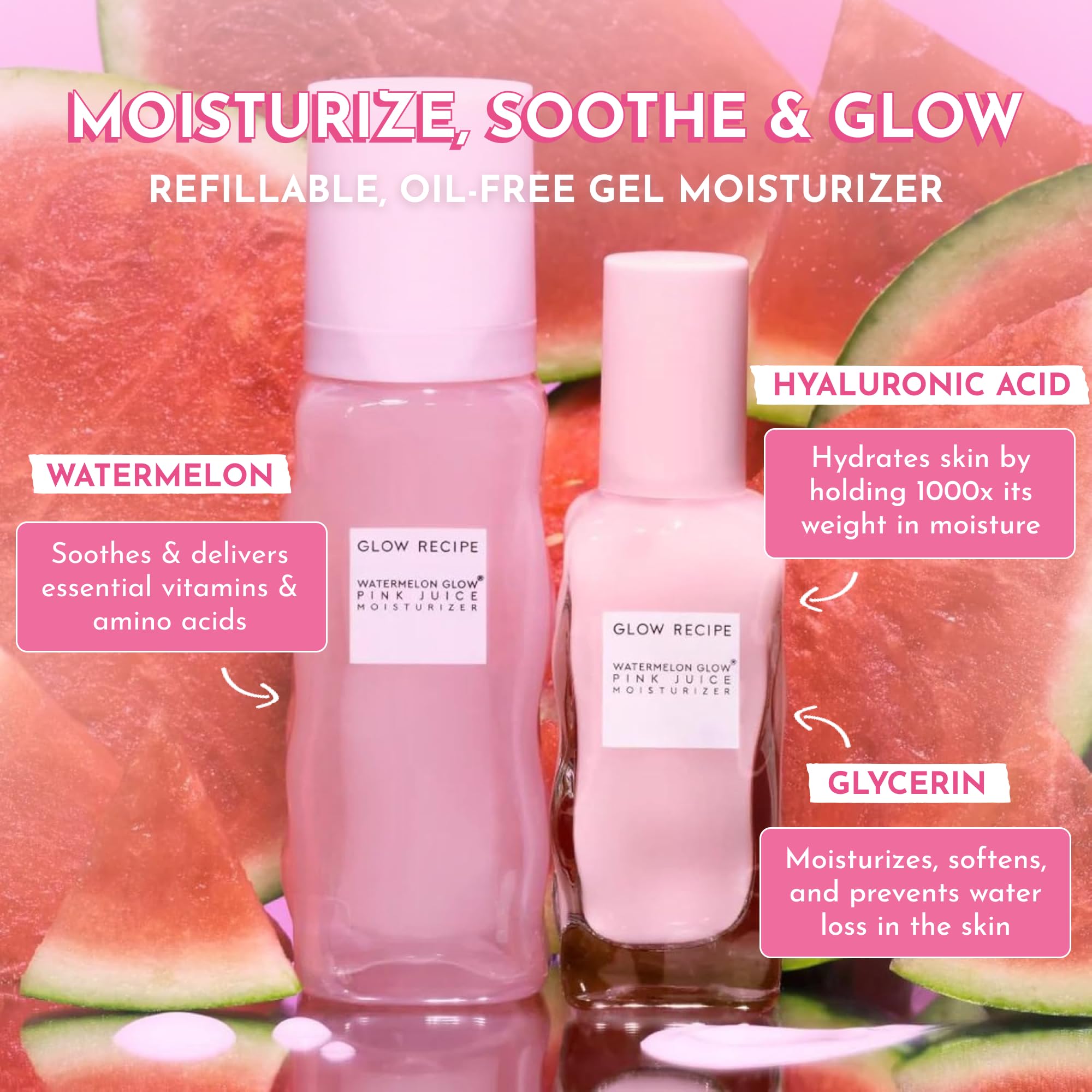 Glow Recipe Pink Juice Water Gel jasmine and peony extracts for antioxidant protection