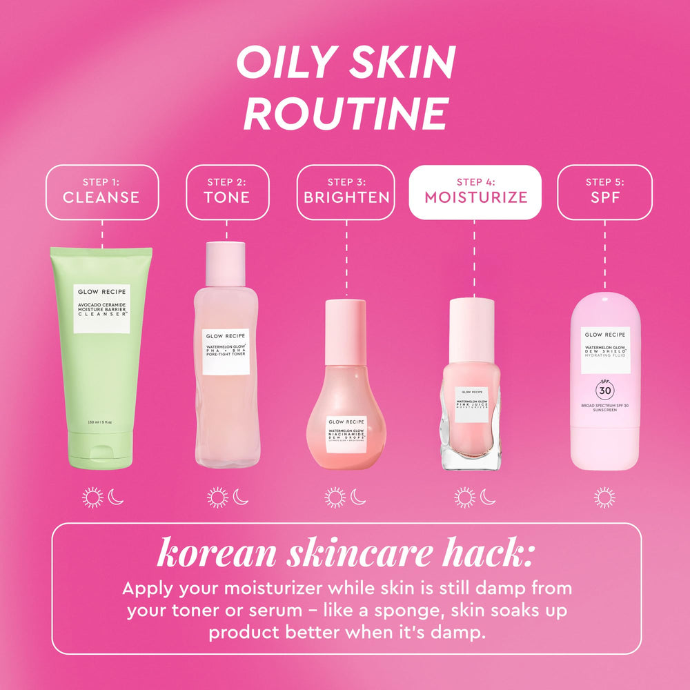 Oil-free formula of Glow Recipe Pink Juice Water Gel for oily skin.