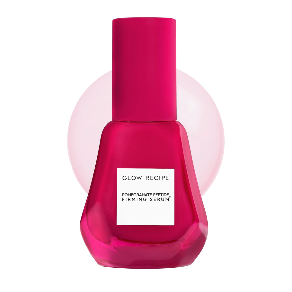 Glow Recipe bottle featuring pomegranate copper peptides serum for radiant, hydrated skin.