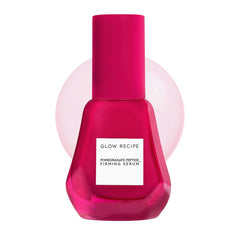 Glow Recipe bottle featuring pomegranate copper peptides serum for radiant, hydrated skin.