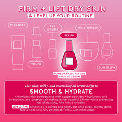 Glow Recipe pomegranate imagery highlights antioxidant-rich benefits for daily protection.