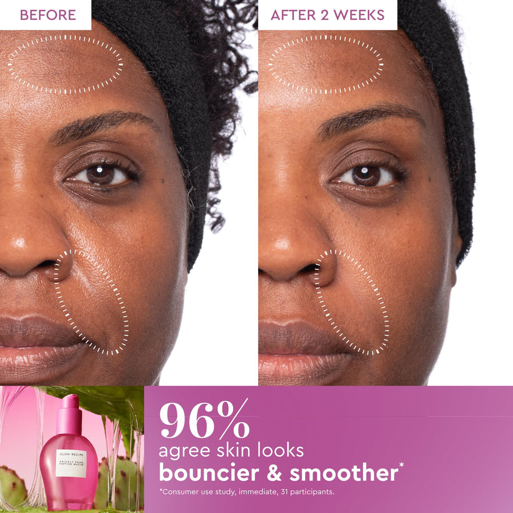 Glow Recipe prickly pear peptide mucin bio-active peptides illustration indicating barrier support