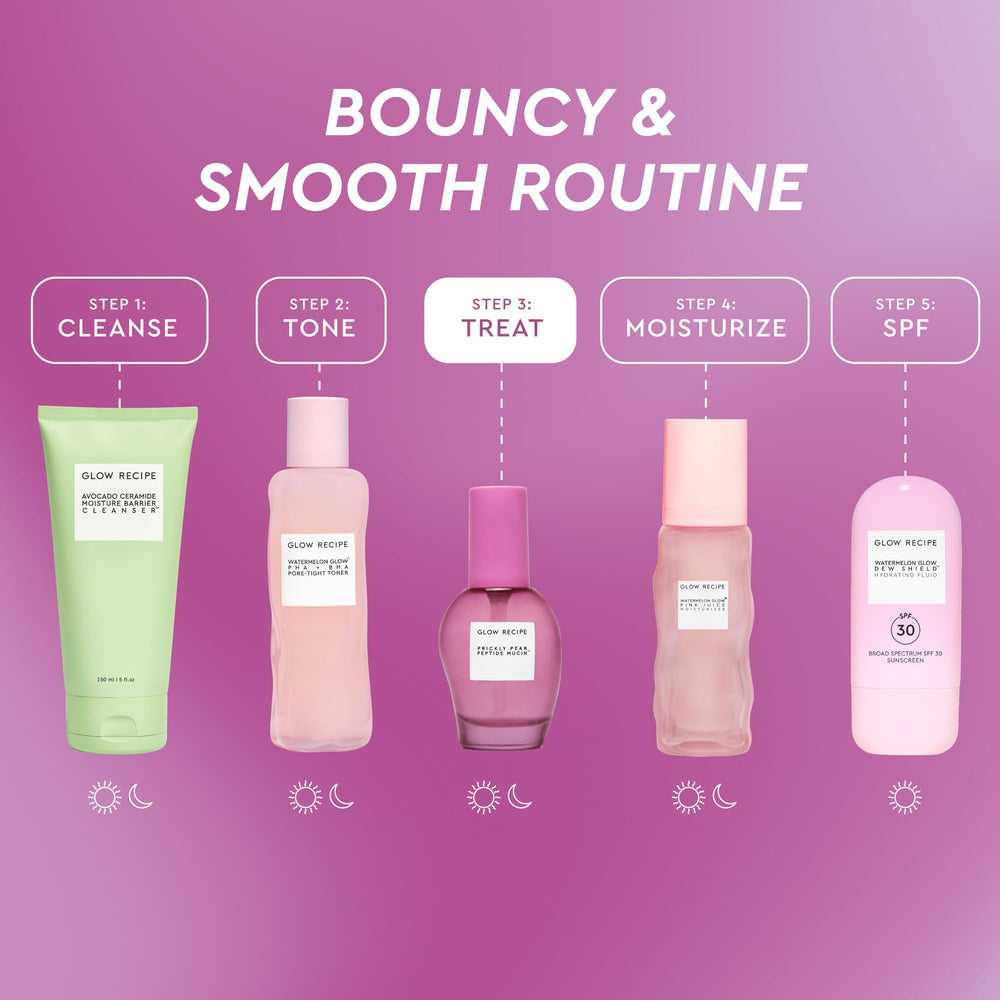 Glow Recipe prickly pear peptide mucin glass-skin finish after light hydration