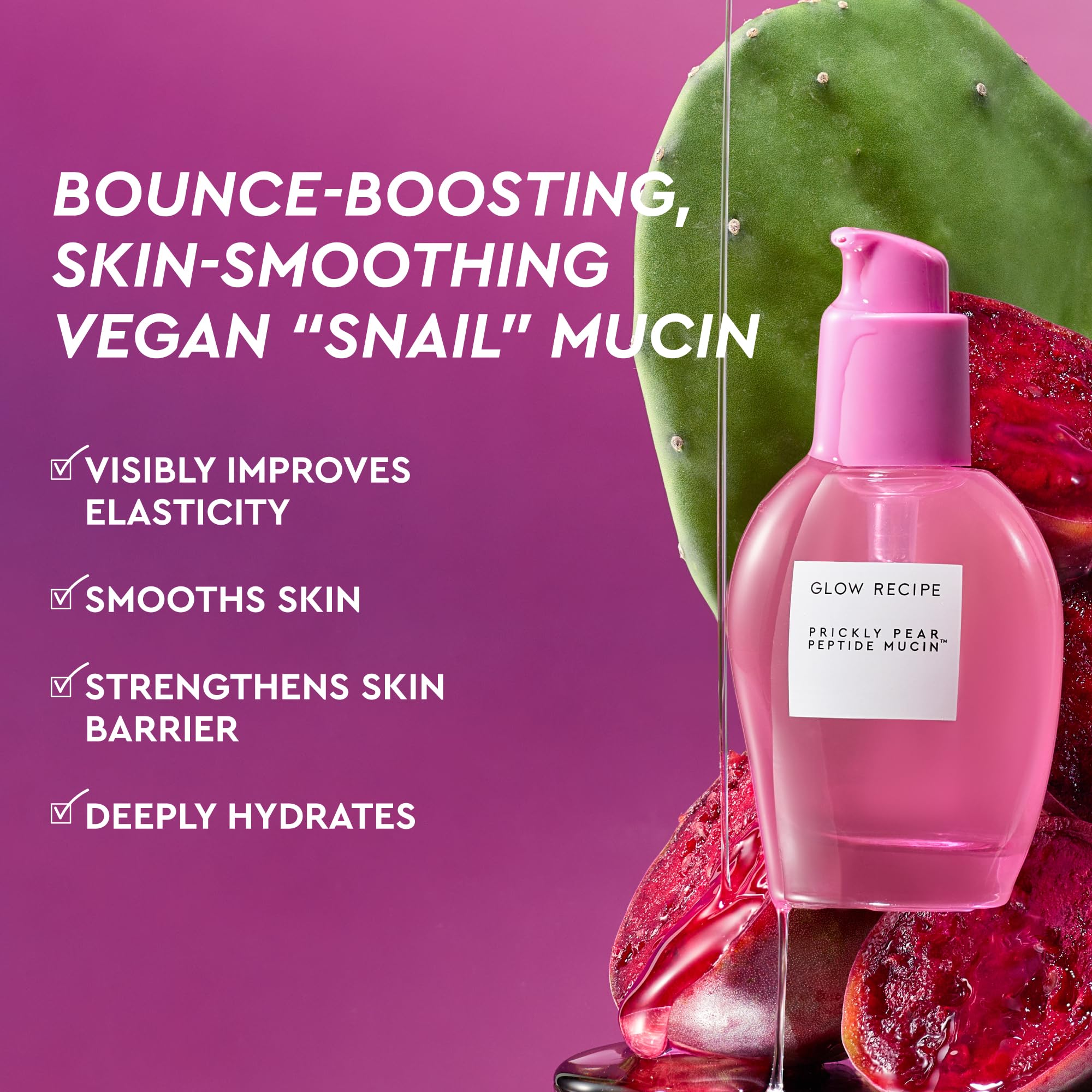 Glow Recipe prickly pear peptide mucin serum texture swirl showing lightweight hydration