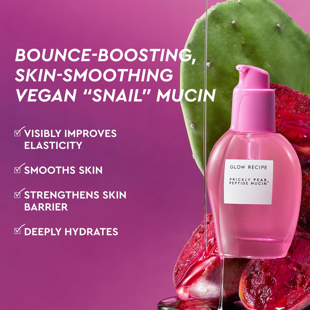 Glow Recipe prickly pear peptide mucin serum texture swirl showing lightweight hydration