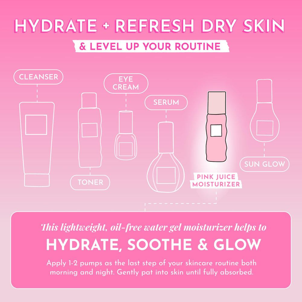 Glow Recipe Pride Pink Juice 50ml bottle displayed on vanity.