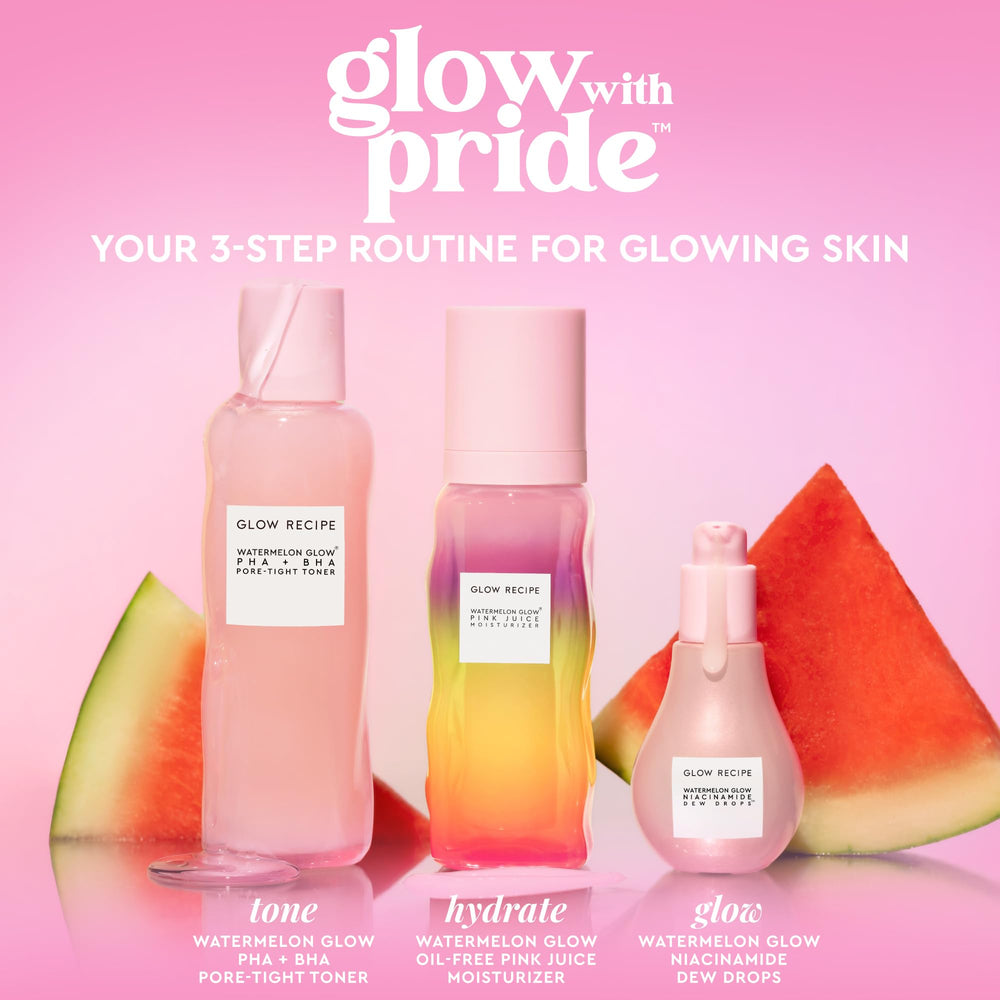 Glow Recipe Pride Pink Juice features jasmine and peony botanicals for antioxidant protection.