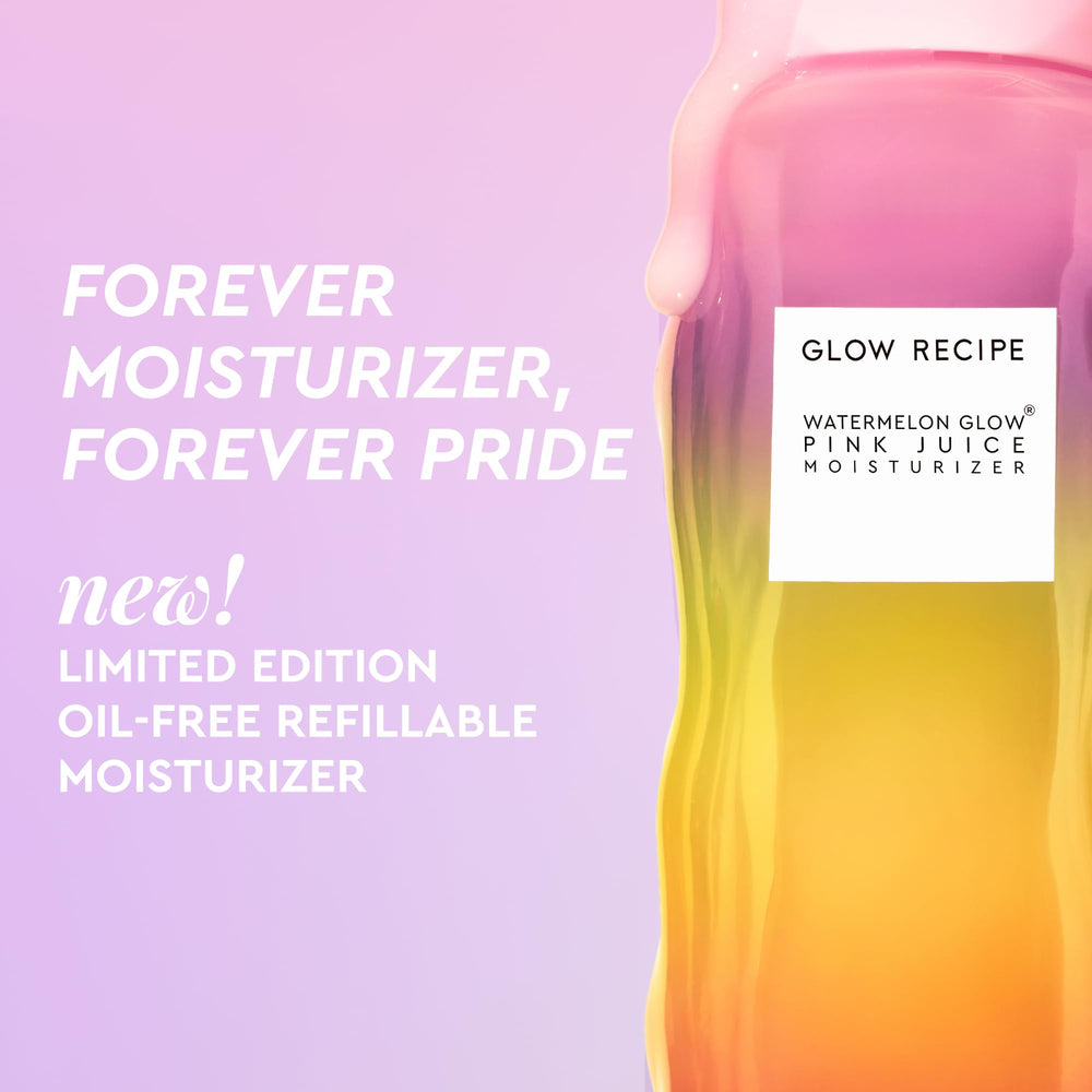 Glow Recipe Pride Pink Juice gel texture close-up highlights refreshing, non-greasy feel.