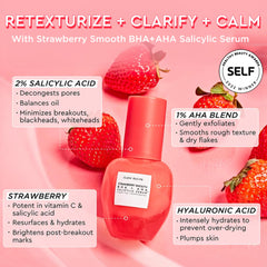 Glow Recipe Strawberry Smoothing Serum water-gel texture close-up.