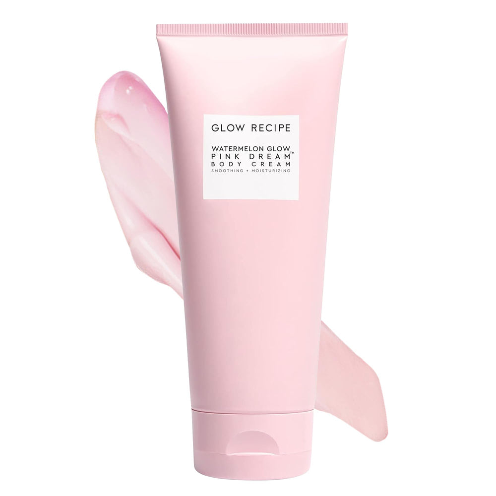 Glow Recipe Watermelon Glow Pink Dream Body Cream pump shows quick, hydrating application.