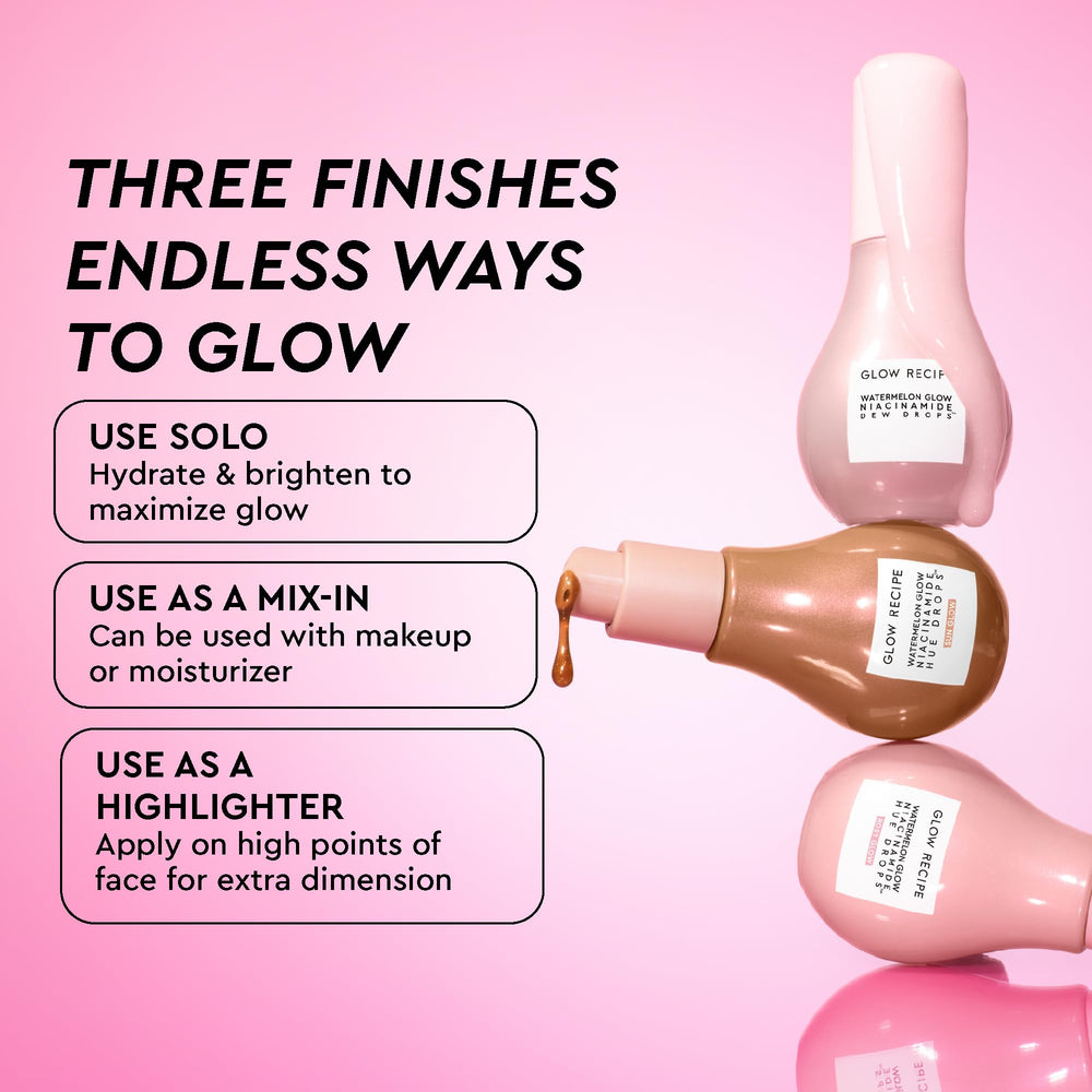 Glow Recipe Watermelon Glow Niacinamide Dew Drops close-up emphasizing dewy hydration