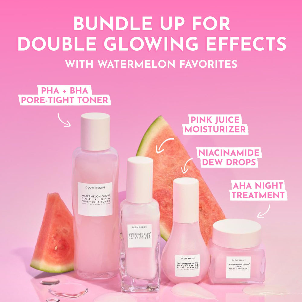 Glow Recipe Watermelon Glow Night Treatment swirl on skin demonstrating overnight smoothing action
