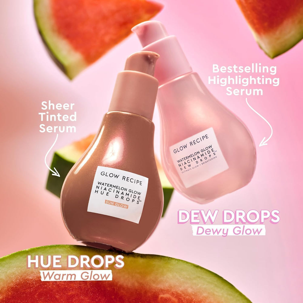 Glow Recipe Dew Drops serum pump illustrates buildable hydration for all skin types