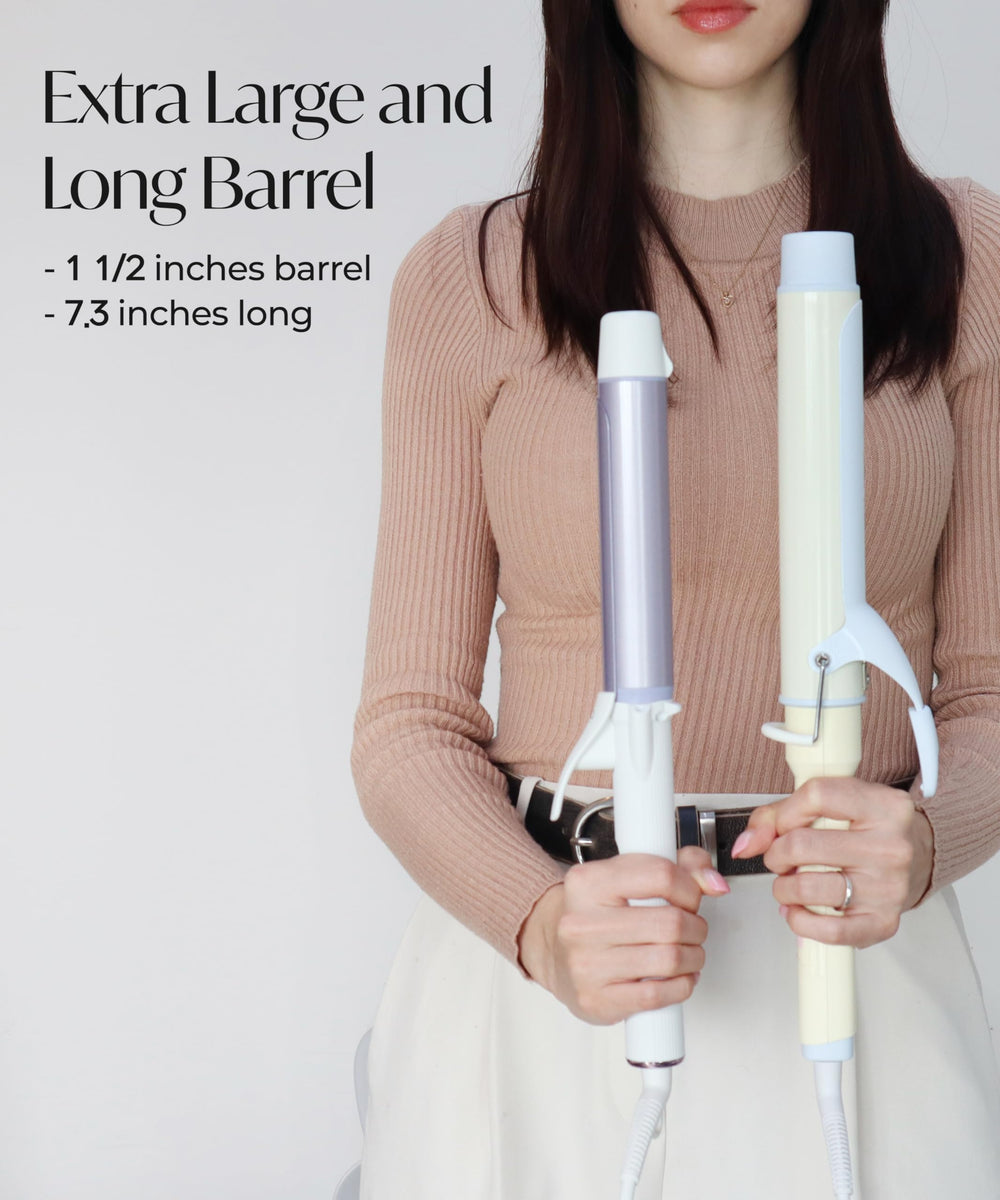 Glow U curling iron 360 swivel cord for tangle-free session.