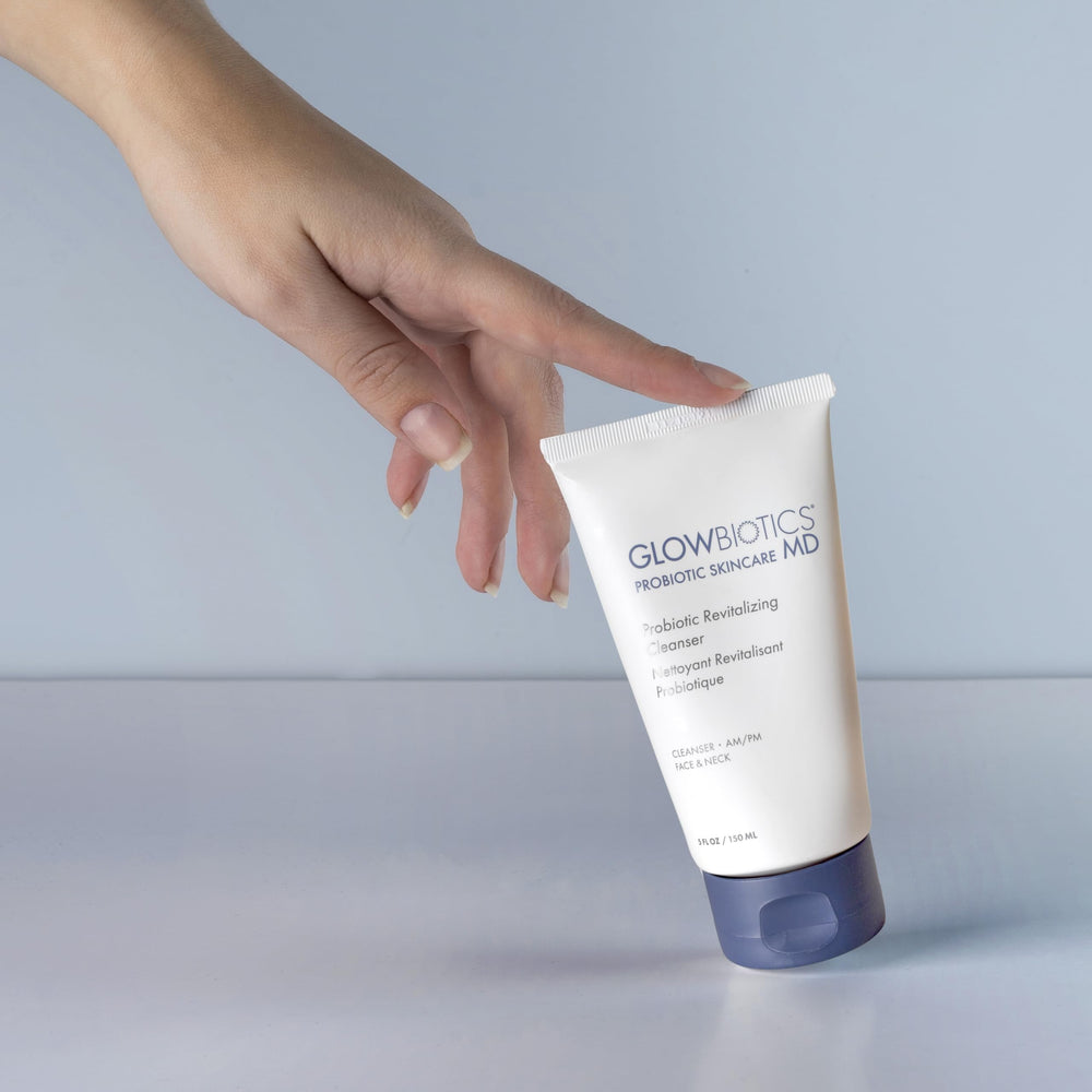 Glowbiotics Probiotic Revitalizing Cleanser pump dispensing for easy daily use