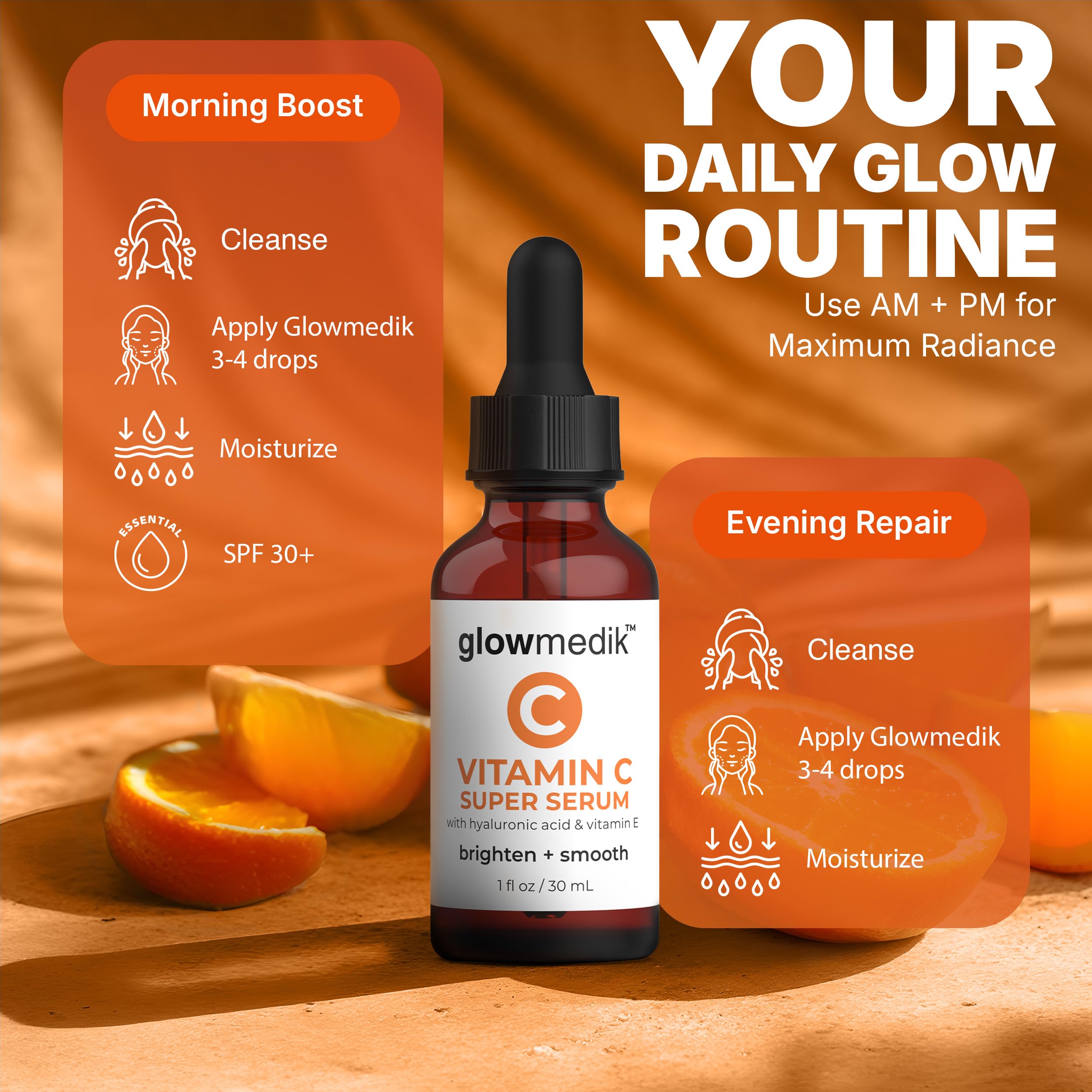 GlowMedik Vitamin C Serum packaging box signaling premium quality.