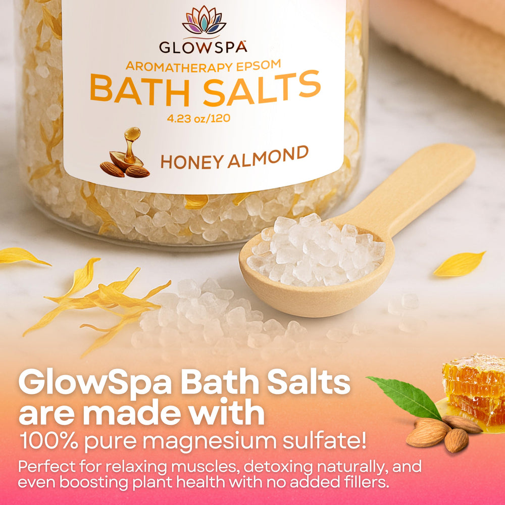 GlowSPA bath scene with bubbles suggesting a luxurious at-home ritual