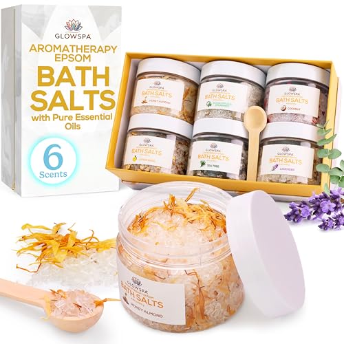 GlowSPA Rose bath salts jar for mood-soothing spa ritual