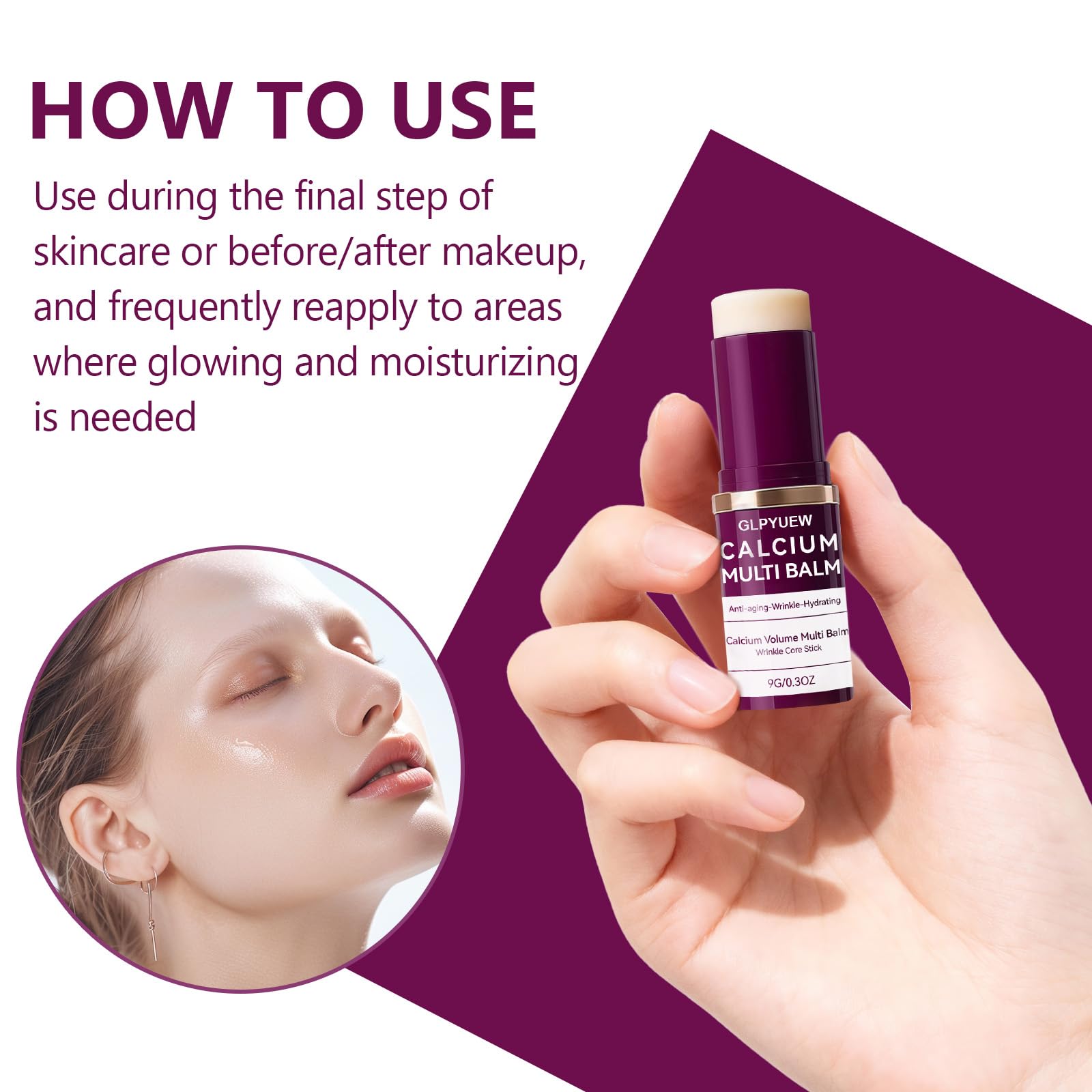 GLPYUEW Cemenrete Calcium Multi Balm near lips delivers moisture and smoothness