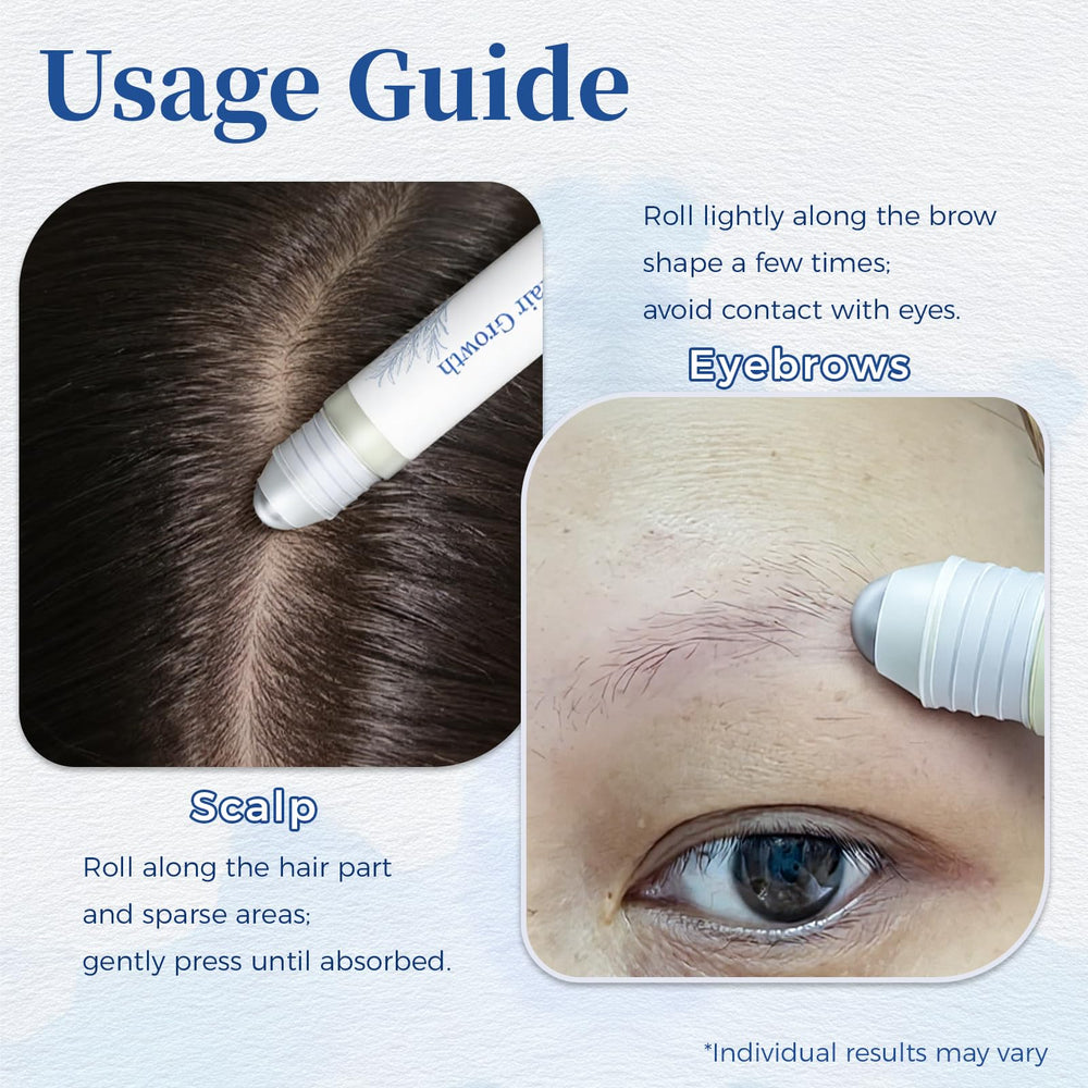 Gluvelessia Hair Growth Serum Roll On clean formula highlights sulfate- and paraben-free ingredients