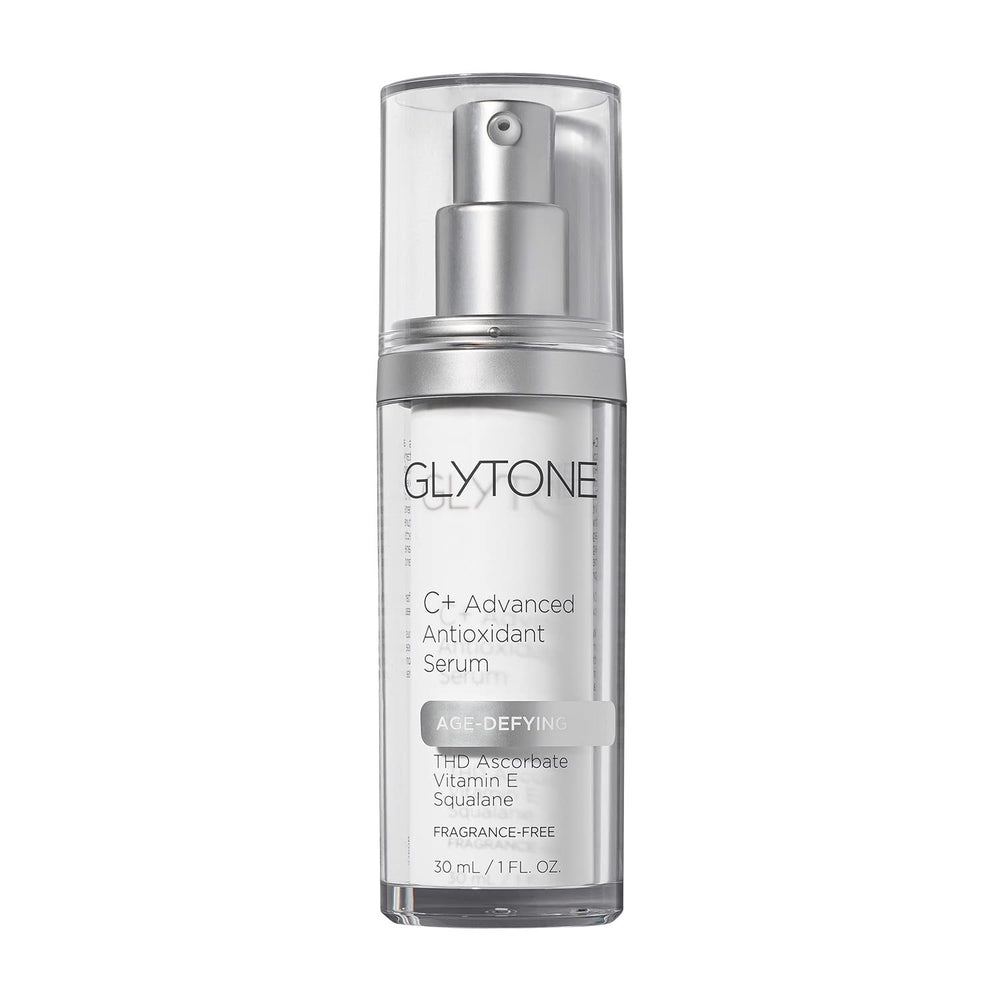 Glytone Age-Defying C+ Serum bottle ready for daily hydration and brightening