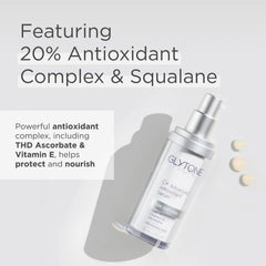 Glytone Age-Defying C+ Serum texture closeup highlights lightweight absorption