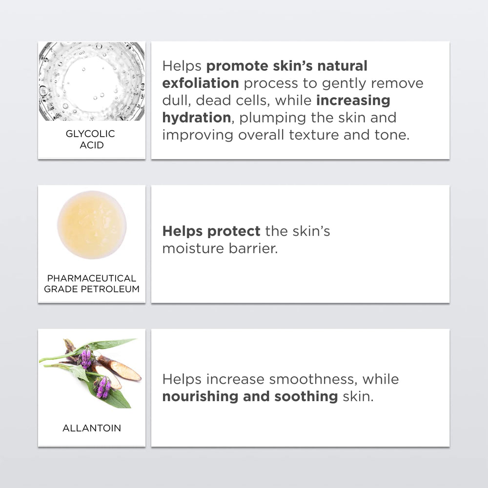 Creamy texture closeup communicates rich moisturization and comfortable daily use.