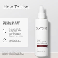 Fast-drying fragrance-free Glytone mist for back and chest care