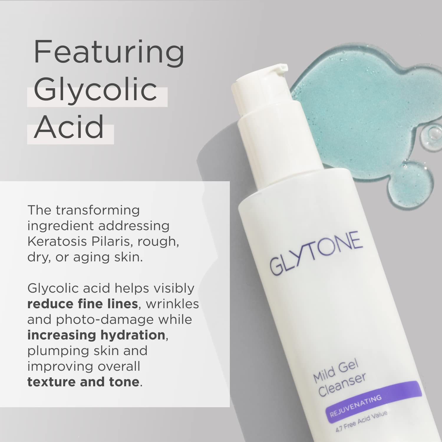 Face rinse with Glytone cleanser for clean, balanced skin.