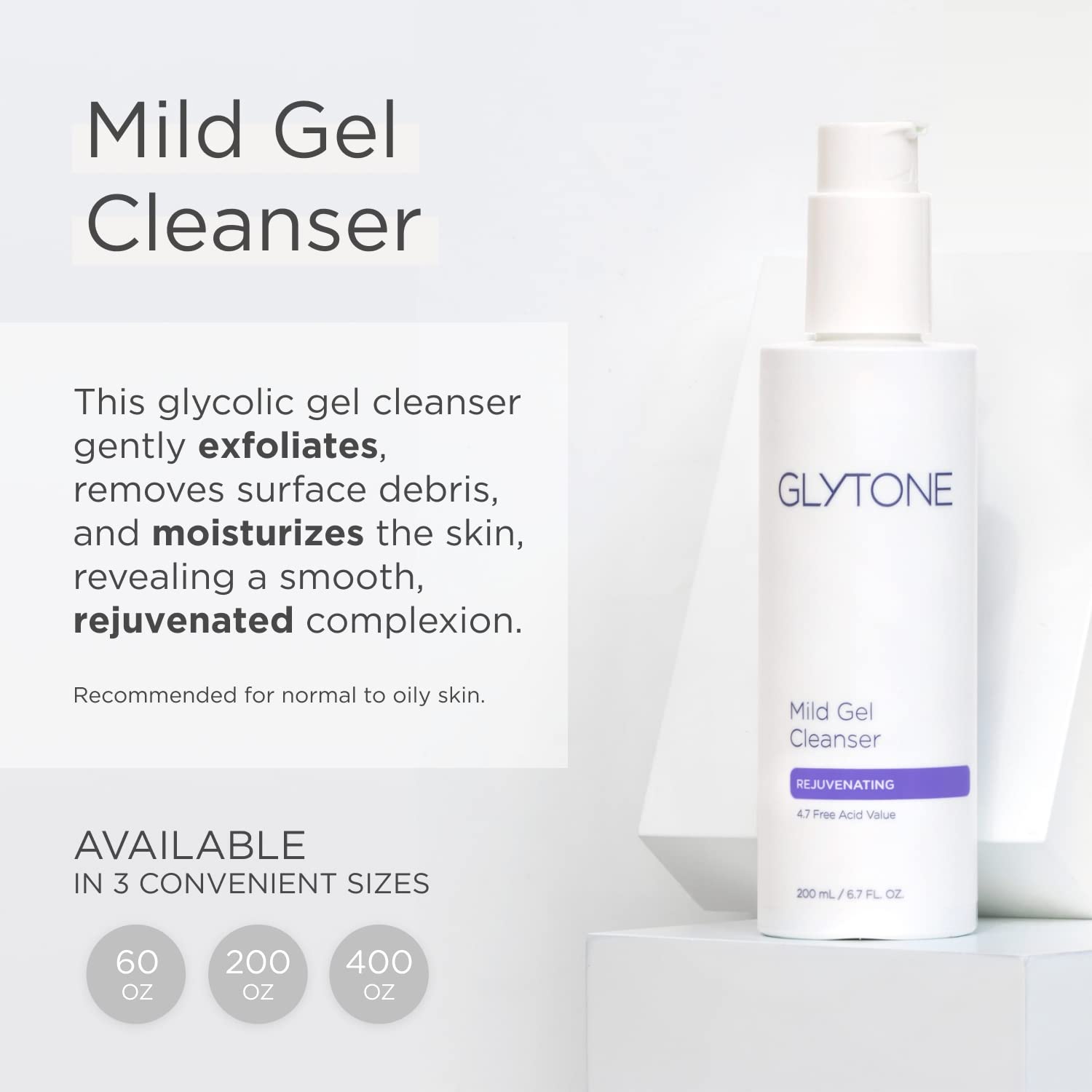 Applying Glytone cleanser on hand for a gentle daily cleanse.