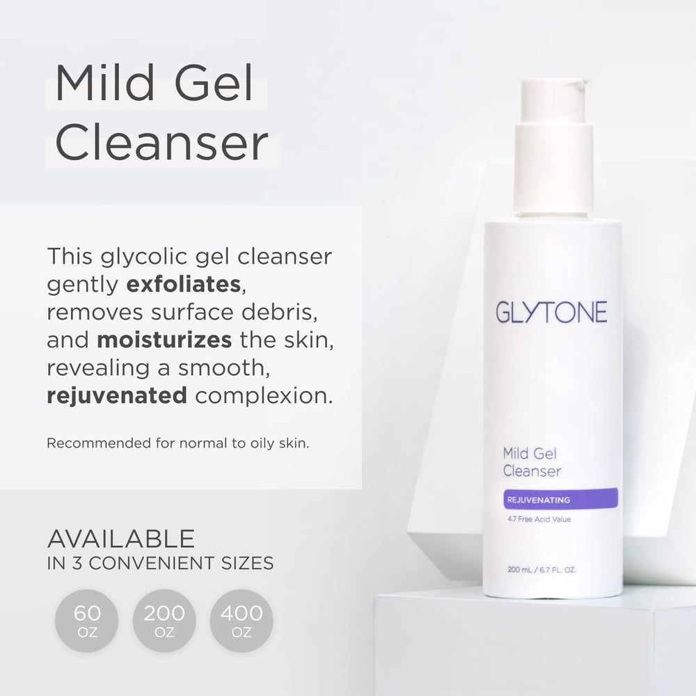 Applying Glytone cleanser on hand for a gentle daily cleanse.