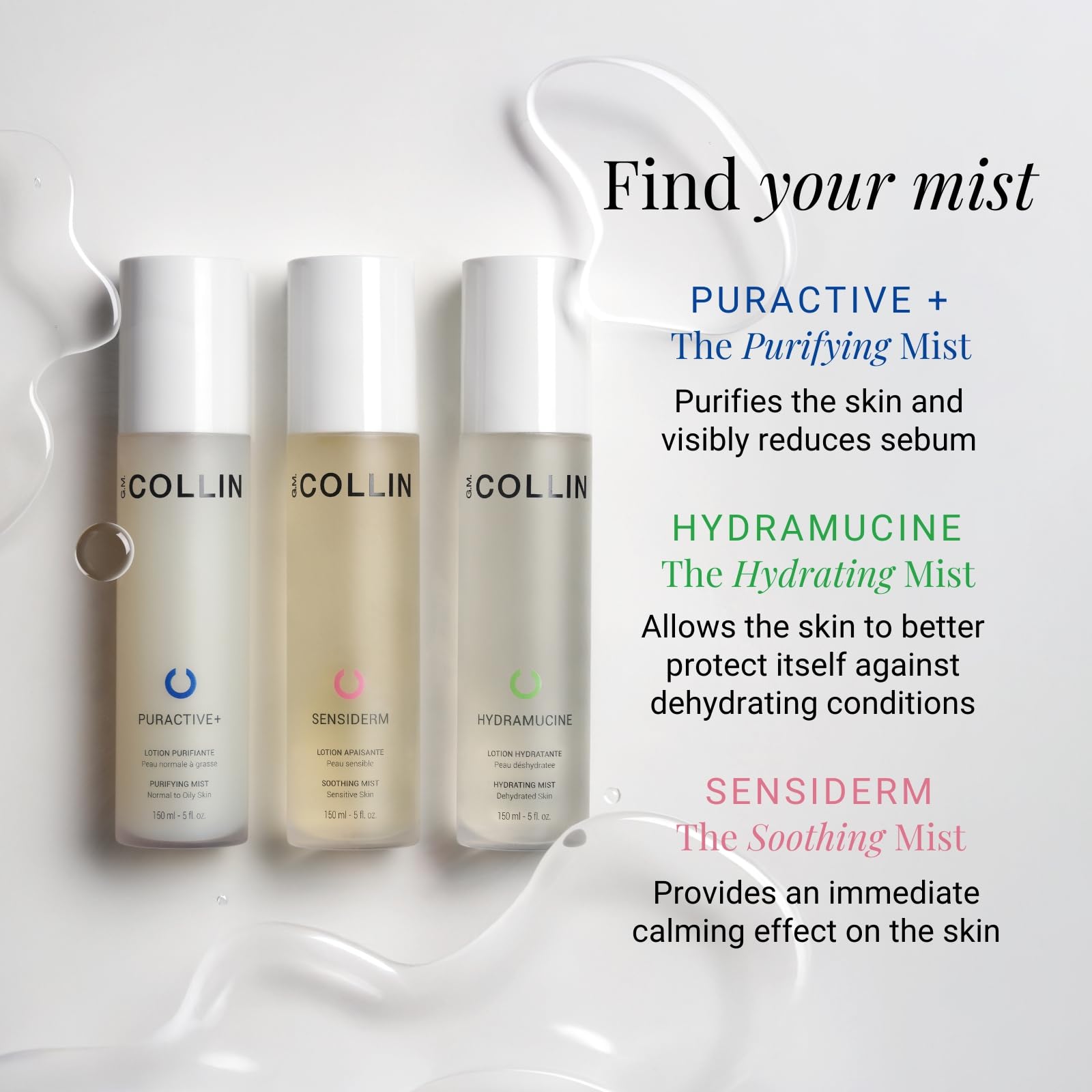 G.M. COLLIN Hydramucine Hydrating Mist packaging reflects Canadian craftsmanship and quality.