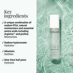 G.M. COLLIN Hydramucine Hydrating Mist spray application shows easy, refreshing use on the face.