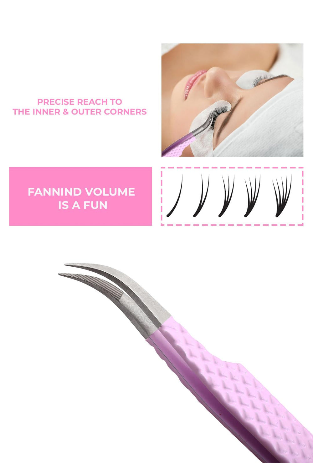 GMI Tweezers low-resistance tips provide smooth closing and precise grip during lash work.