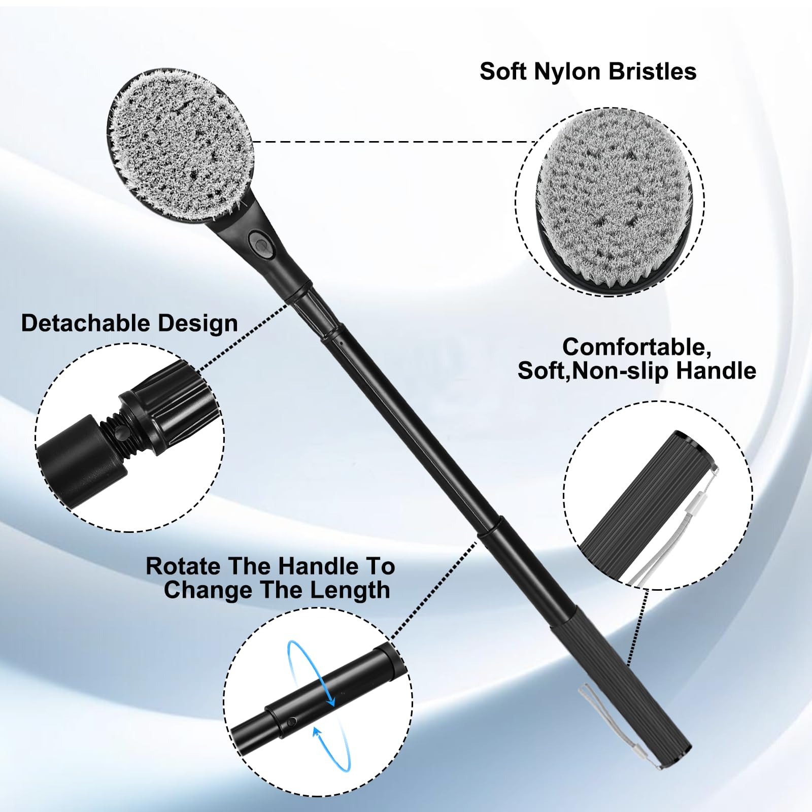 Gobiteli back-scrubber silicone-non-slip-grip offers secure shower use.