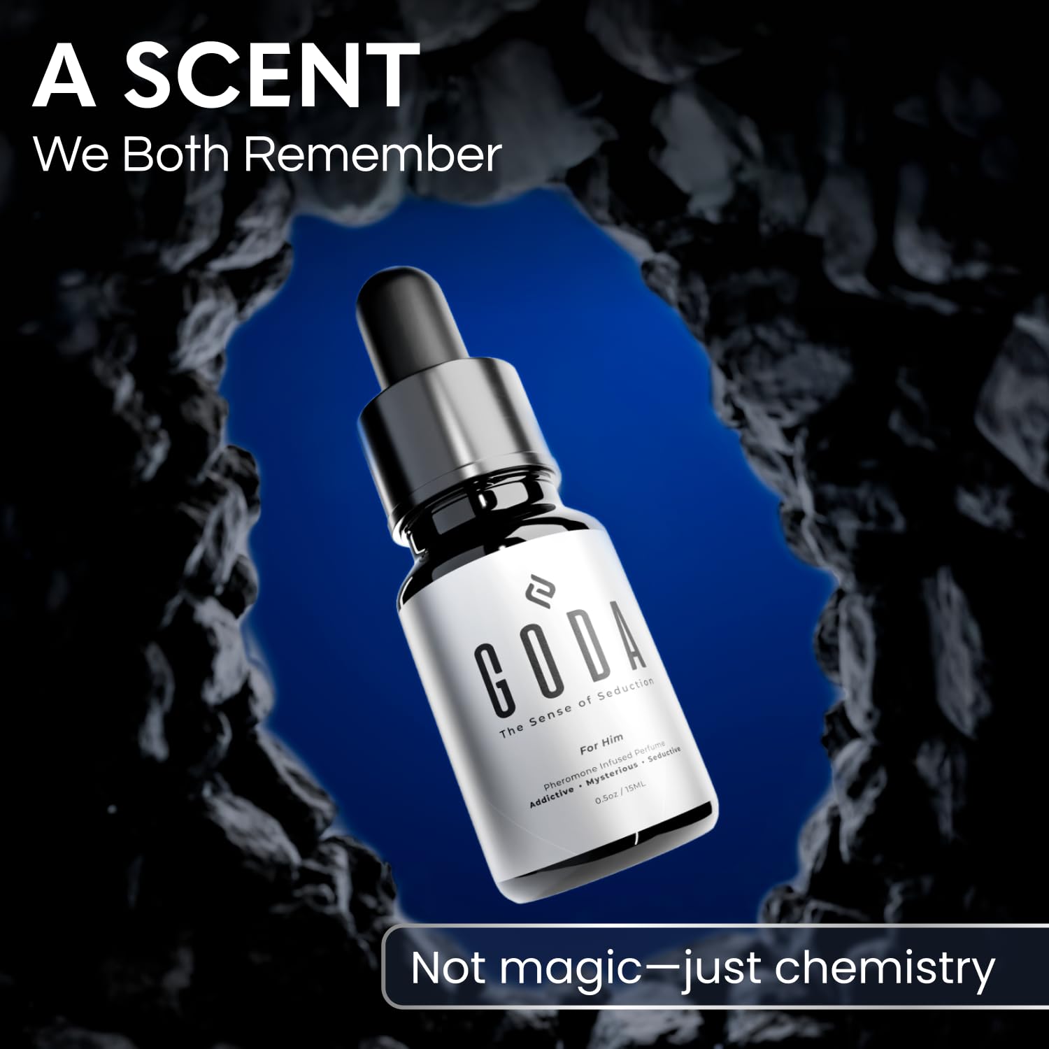 GODA pheromones cologne application on wrist demonstrates easy, smooth use.