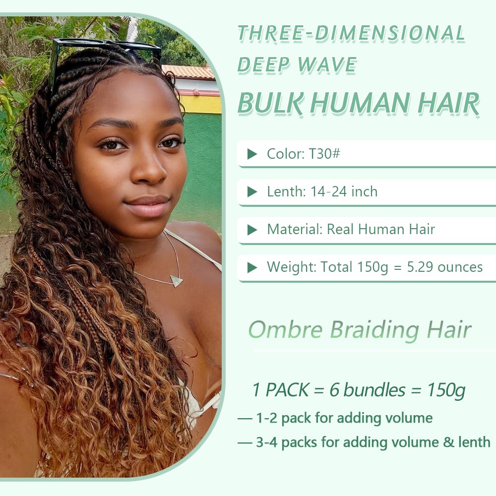 Goday 6 bundles 150g deep wave for fuller braids