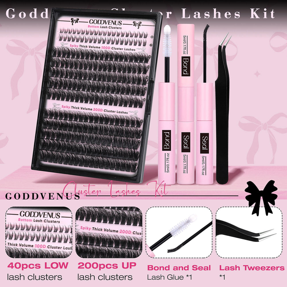 Goddvenus application tweezers included for precise at-home lash placement.