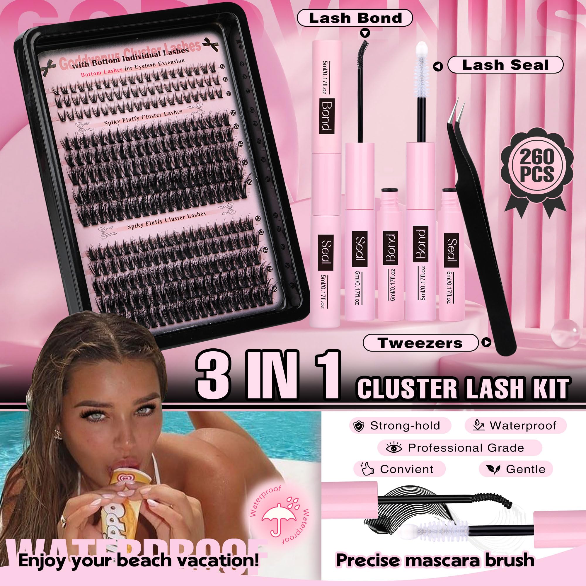 Goddvenus bottom lashes clusters for defined lower lash line