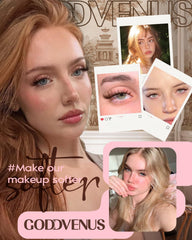 Goddvenus Brown Lash Clusters C curve shape close-up for natural lift.