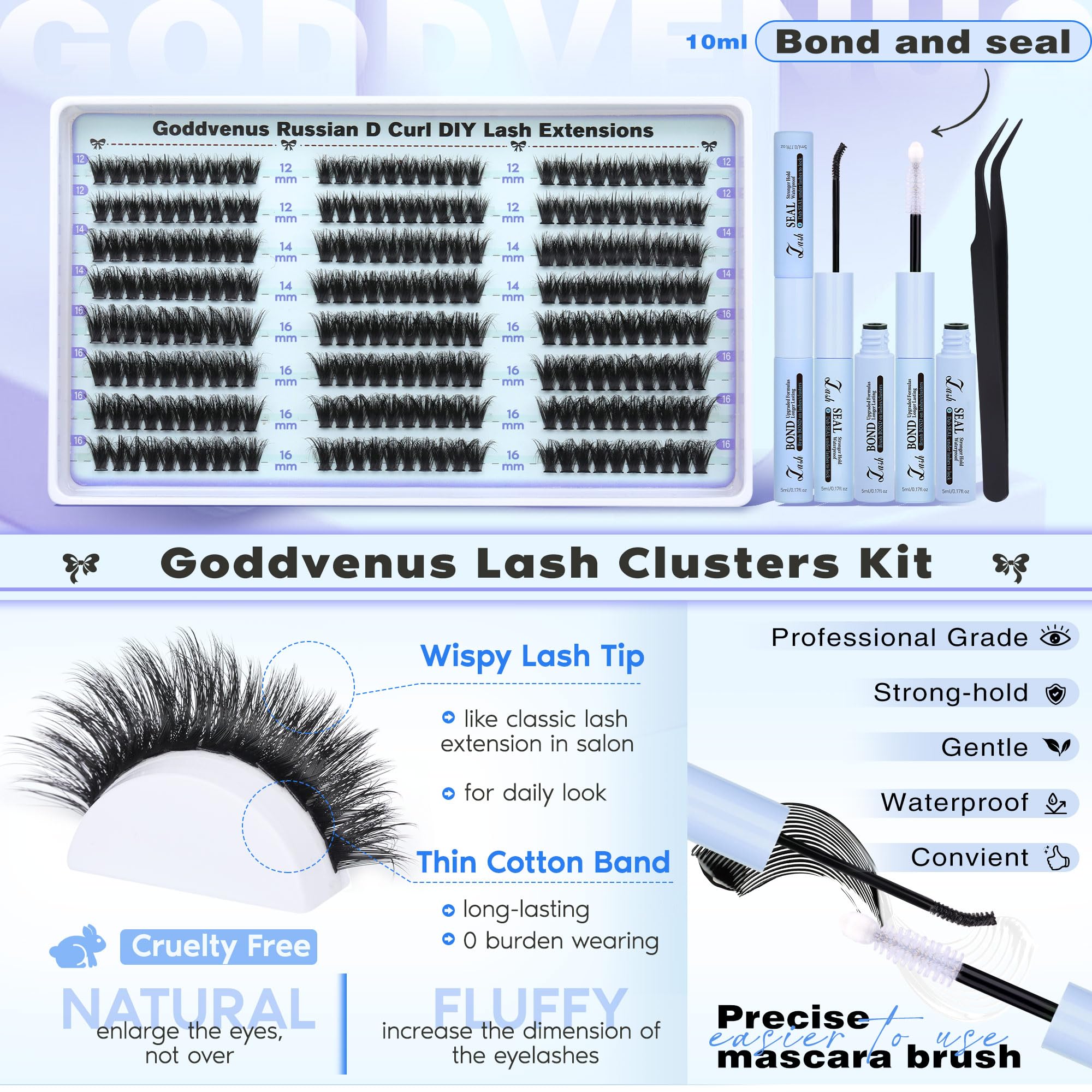 Goddvenus DIY lash kit unboxing ready for at-home use.